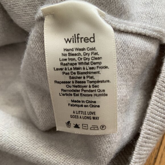 Aritzia Wilfred 100% Merino Wool Cyprie Mock Turtleneck Sweater Grey Size S - Picture 6 of 8